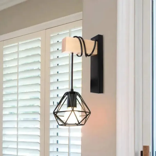 Alessandro Design Audrey Aplică Perete E27 Negru-Maro Metal