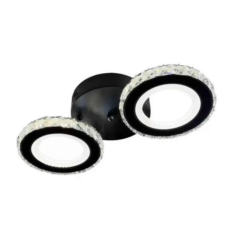 Alessandro Design NOVA ROTONDA lustra LED 32W neagra 2 cercuri