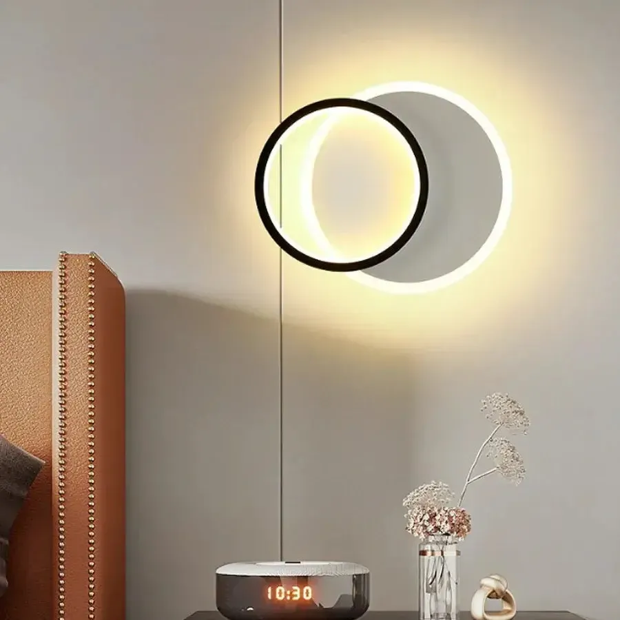 Alessandro Design Smalon aplica LED 26W negru-alb 2 cercuri