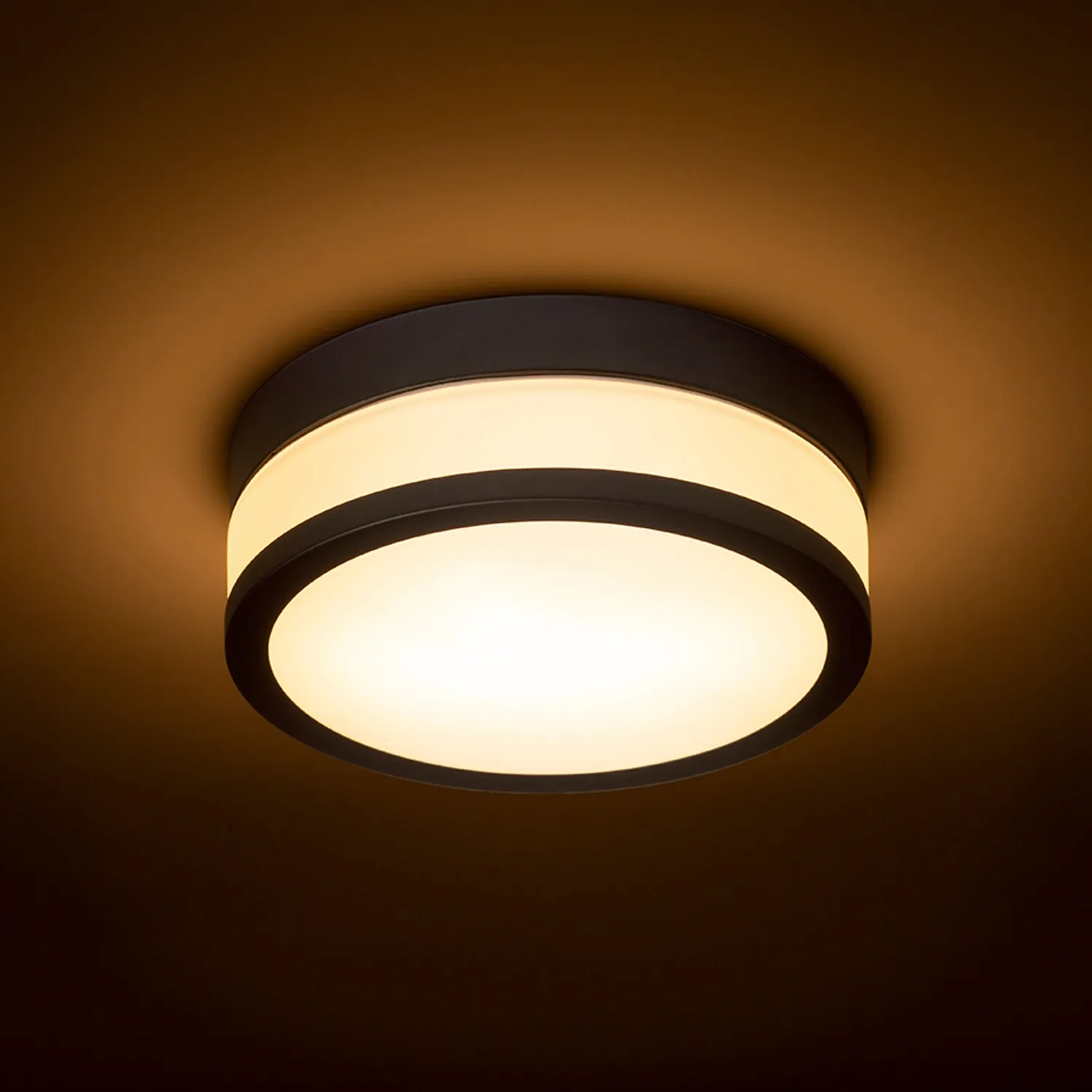 Rendl Cira LED 23 plafoniera neagra opal baie