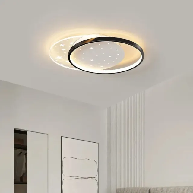 Alessandro Design LUNARO lustra LED 110W 2 cercuri alb-negru