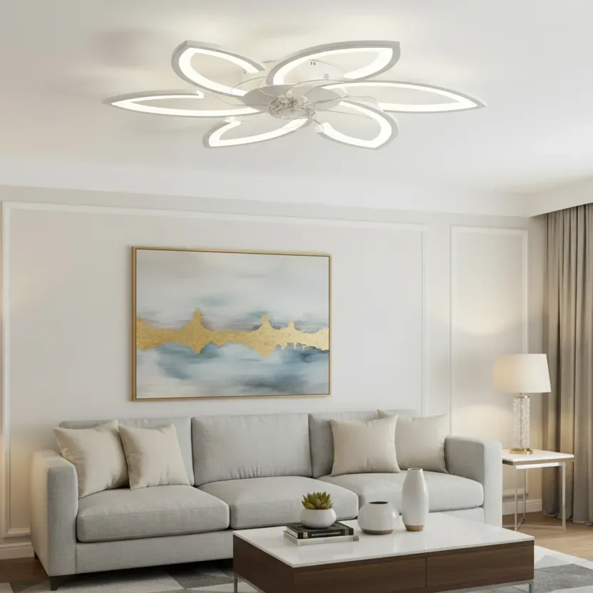 Alessandro Design Anemo lustra LED ventilator alba 36W 76,5cm