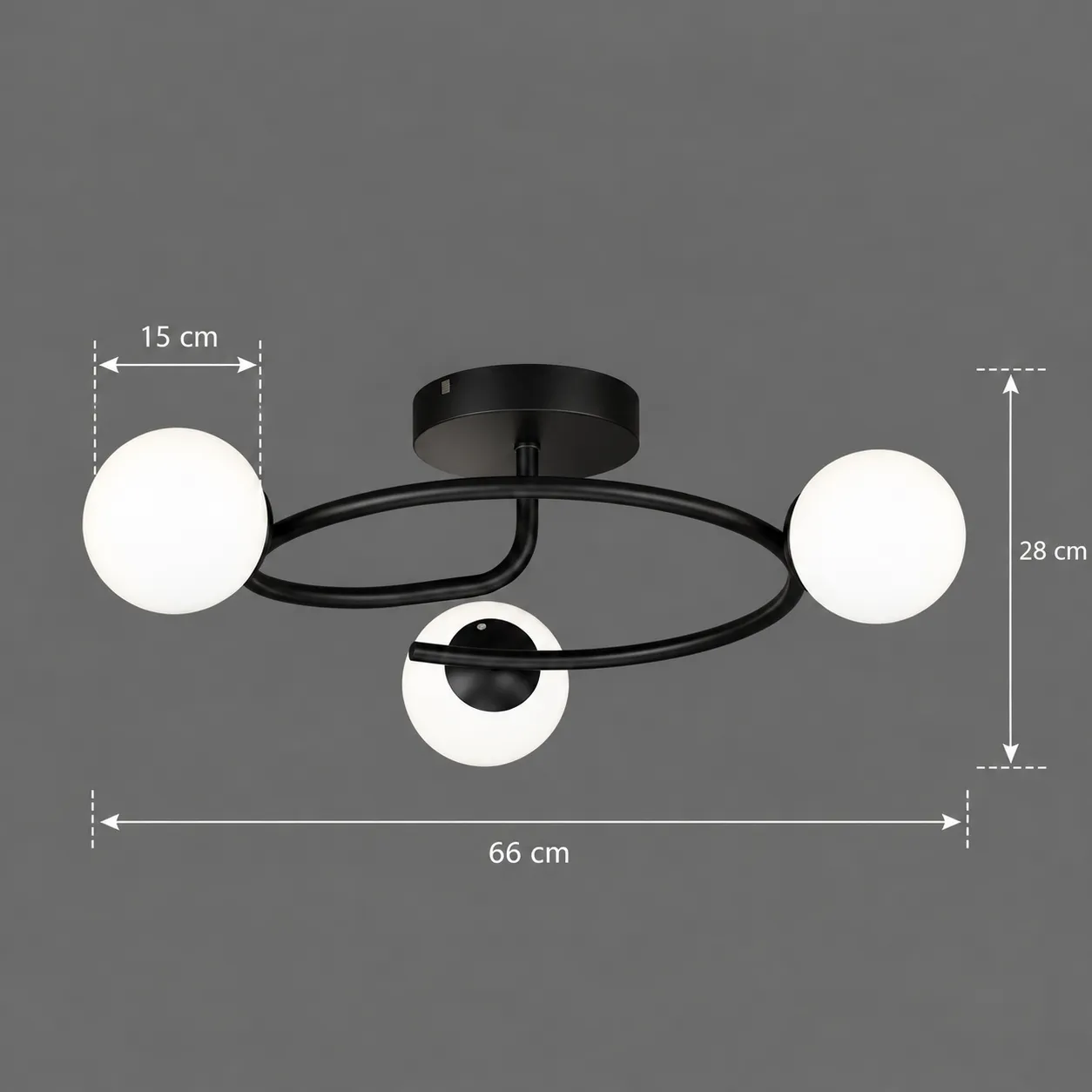 Alessandro Design ORBIT candelabru 3xE27 66cm negru
