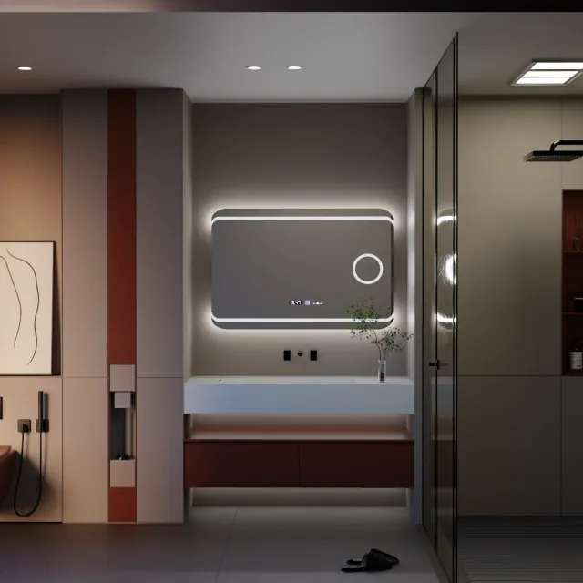 Alessandro Design Marcello 100x60 oglindă LED dreptunghiulară cu dezaburire
