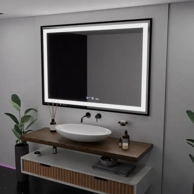 Alessandro Design Marcello oglinda LED 100x70cm neagra