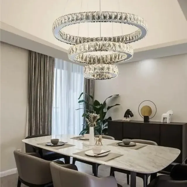 Alessandro Design Teatru 36W lustra LED 3 cercuri crom