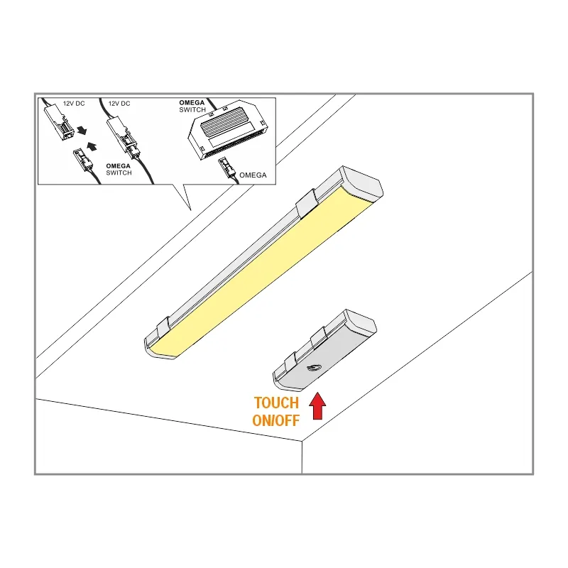 Furnika Omega 200mm corp LED cu întrerupător