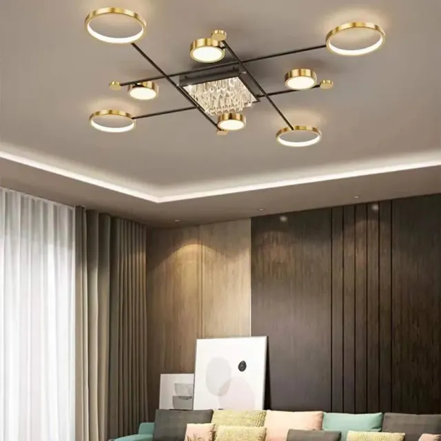 Alessandro Design Misel lustra LED 168W negru auriu cu telecomanda
