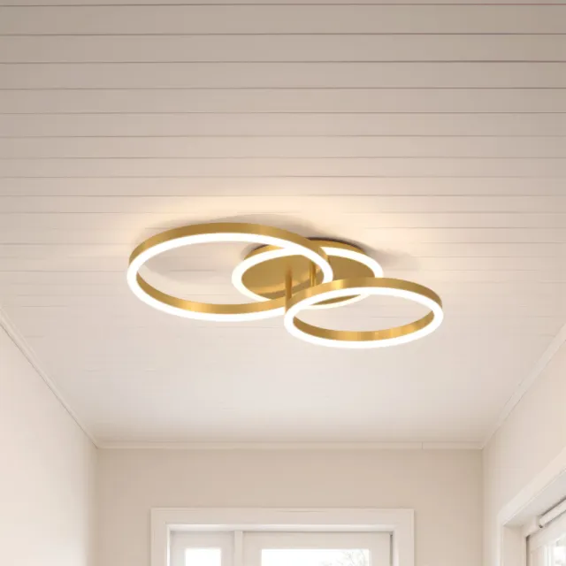 RINOVA lustră LED 66W 2 cercuri aurie dimabilă