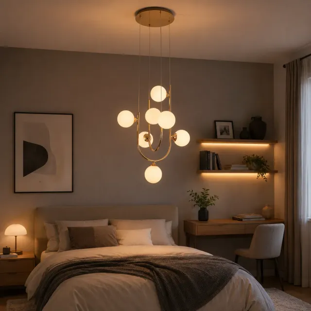 Alessandro Design GIJDUVAN Petito lustra aurie 7xG9 25cm