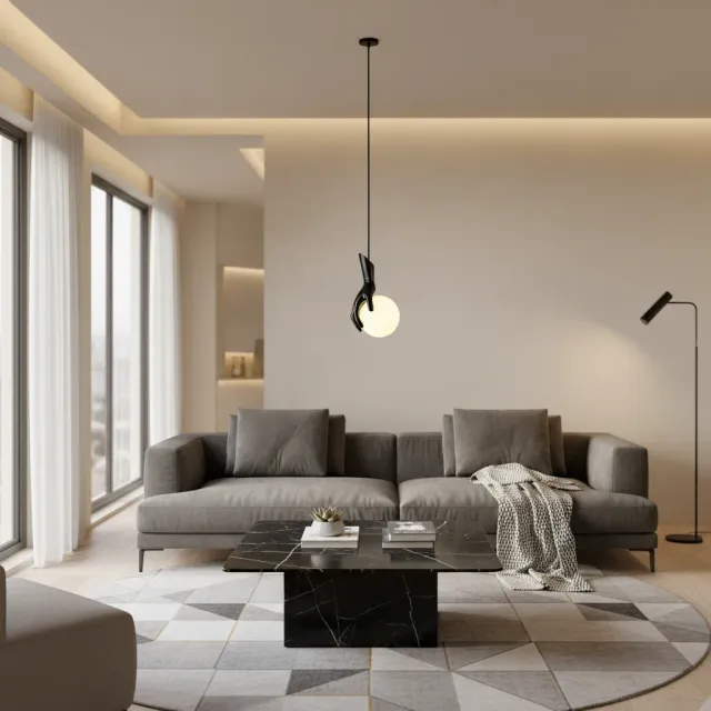 Alessandro Design Manos E27 lustra suspendata neagra 120cm