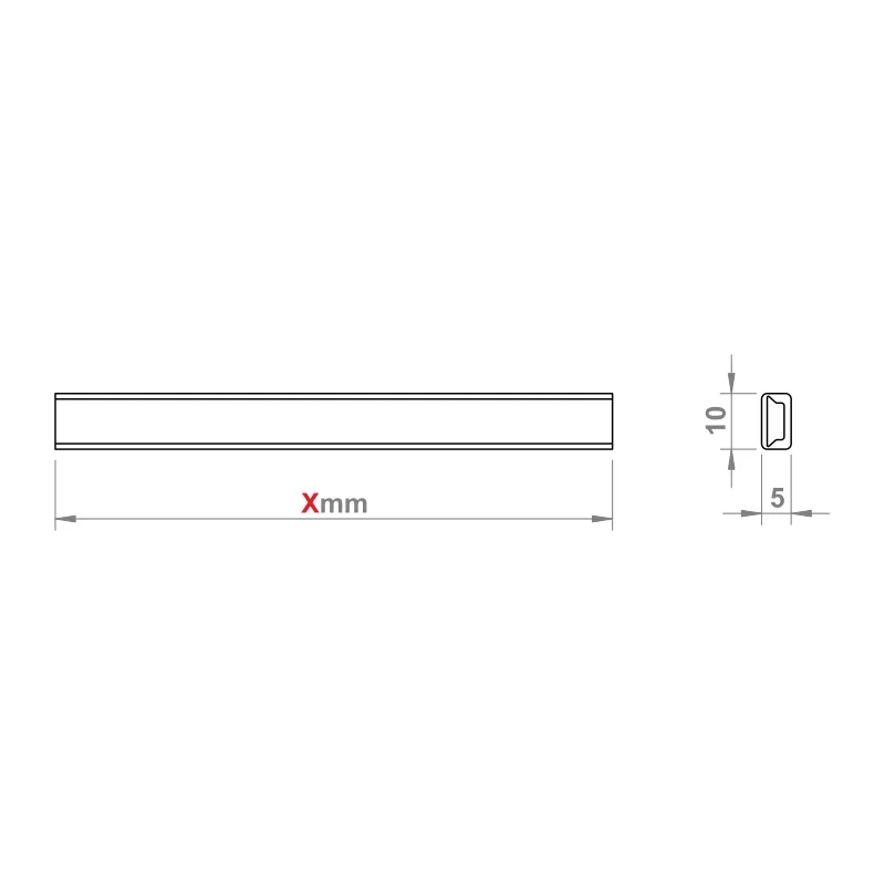 Furnika Profil LED 5x10 aluminiu aplicat