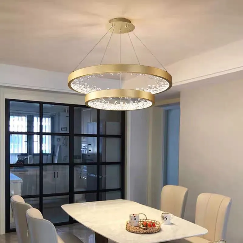 Alessandro Design lustra LED 73W aurie 2 cercuri 60cm