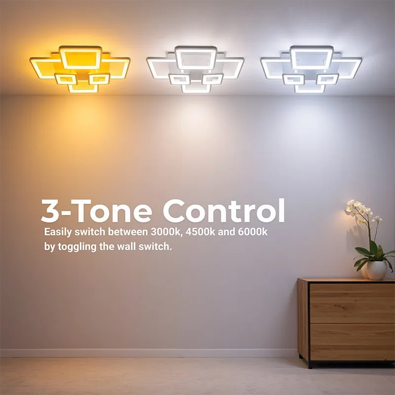 Ella lustra LED alba 119W dimabila 6 patrate telecomanda