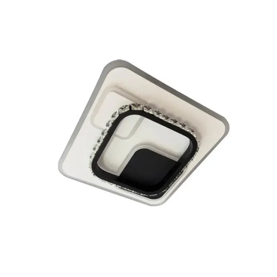 Alessandro Design Ariella lustra LED patrata neagra 39W cristal