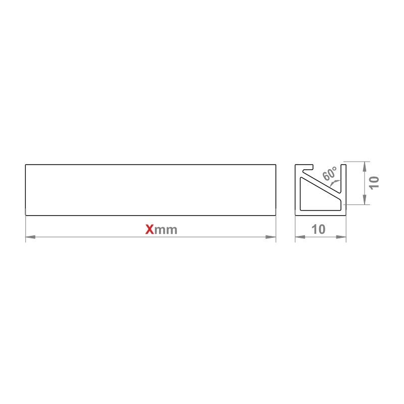 Furnika K60 profil LED aluminiu 10x10 aplicat