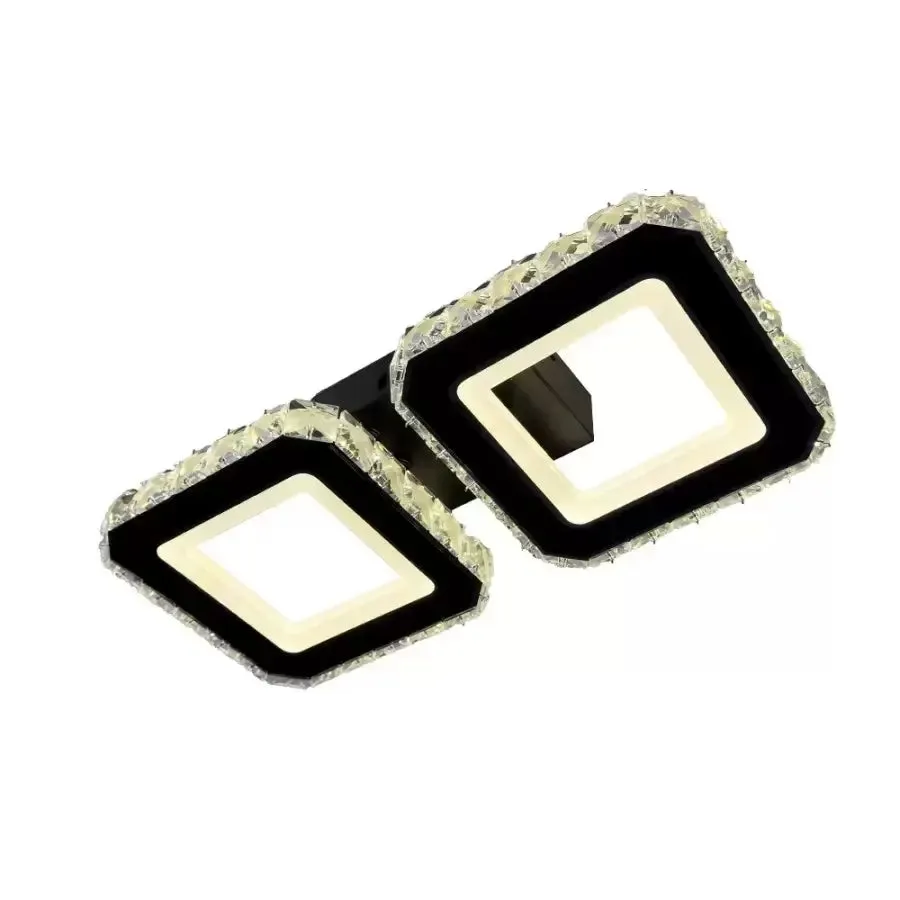 Alessandro Design Quadris 41W lustra LED 2 patrate negru