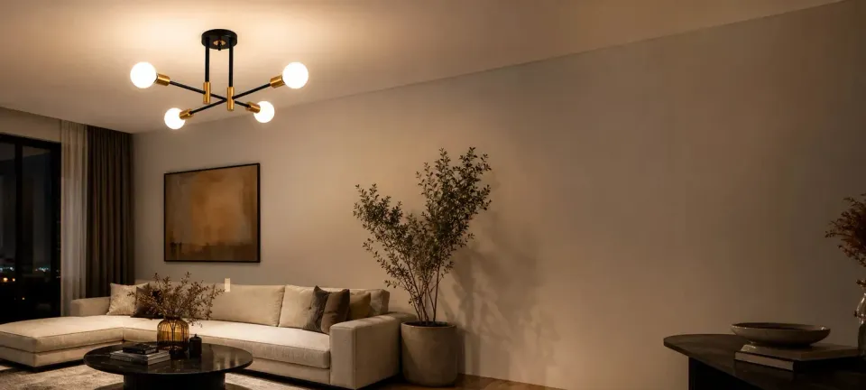 Alessandro Design Gentile lustră modernistă 4xE27 negru-auriu