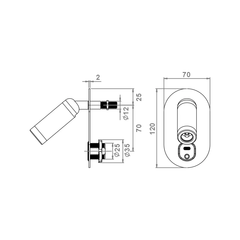 Furnika Bella O USB-C lampa LED rotunda