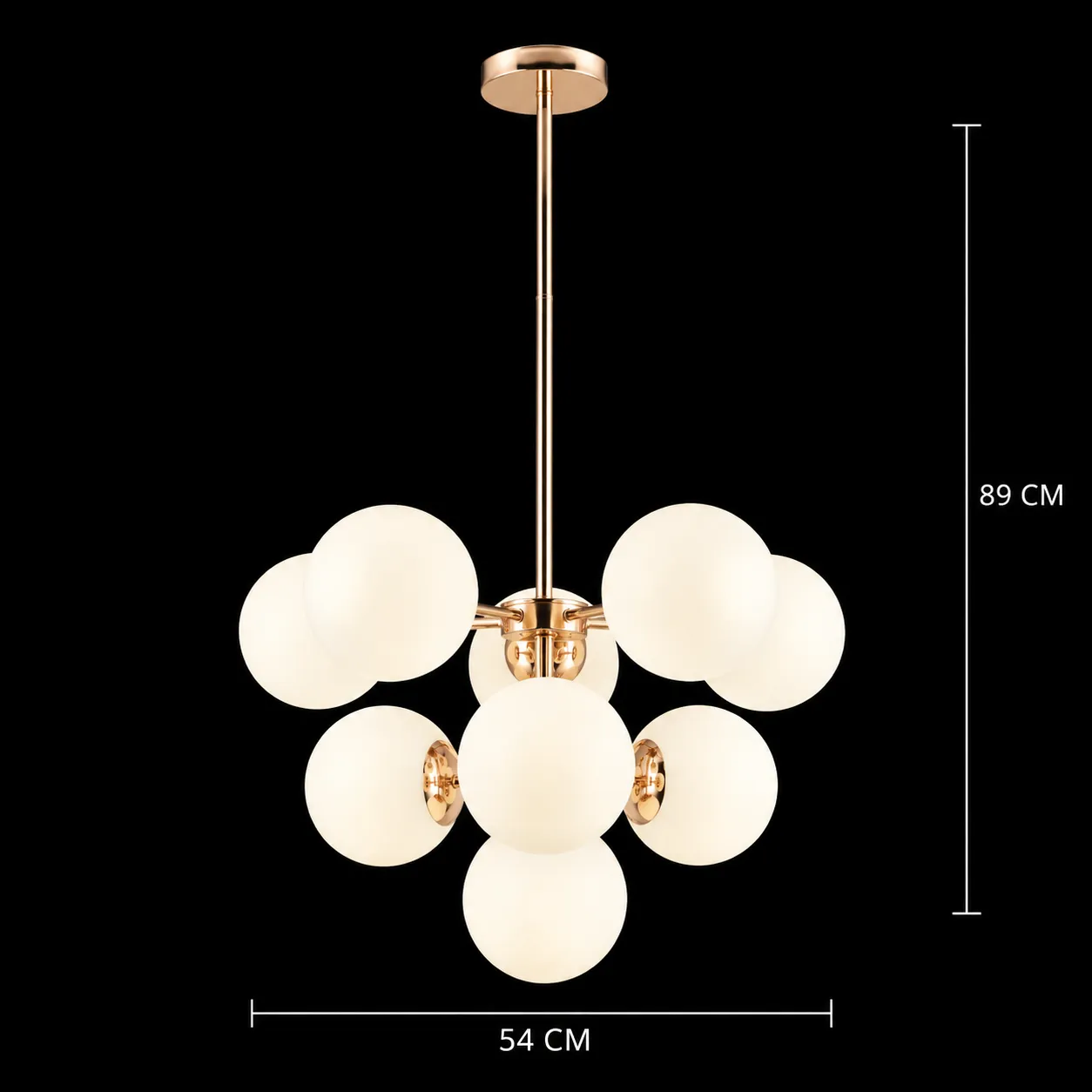 Alessandro Design ORBS 54cm lustra aurie 9xE27 globuri