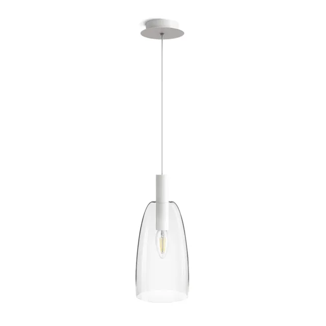 Rendl Bellini E14 pendul alb sticlă