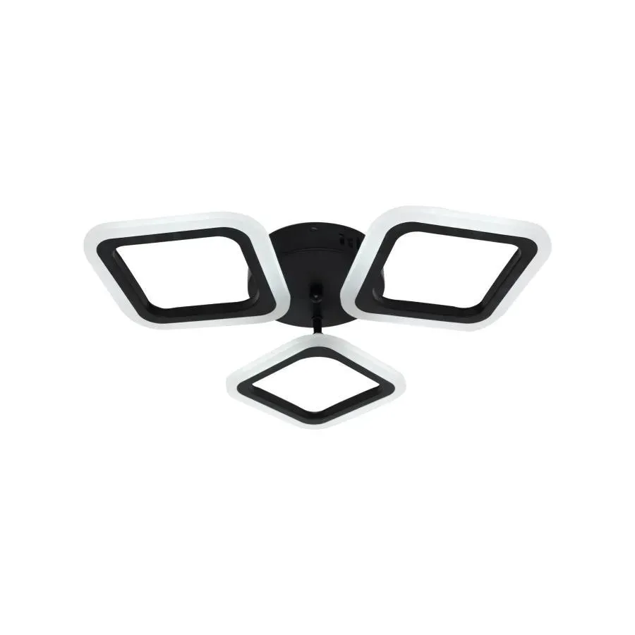 Alessandro Design Pulsaris 40W lustră LED neagră 3 pătrate