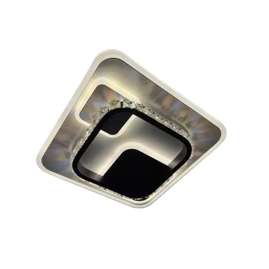 Alessandro Design Ariella lustra LED patrata neagra 39W cristal