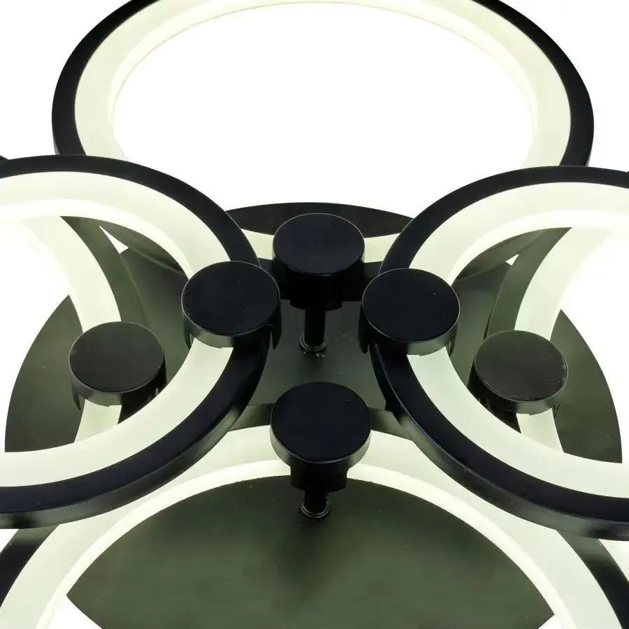 Lustra LED Alessandro Design Alani 152W 6 cercuri neagra dimabila