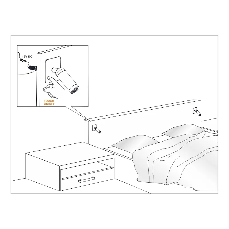 Furnika Bella Q corp LED patrat pentru mobila