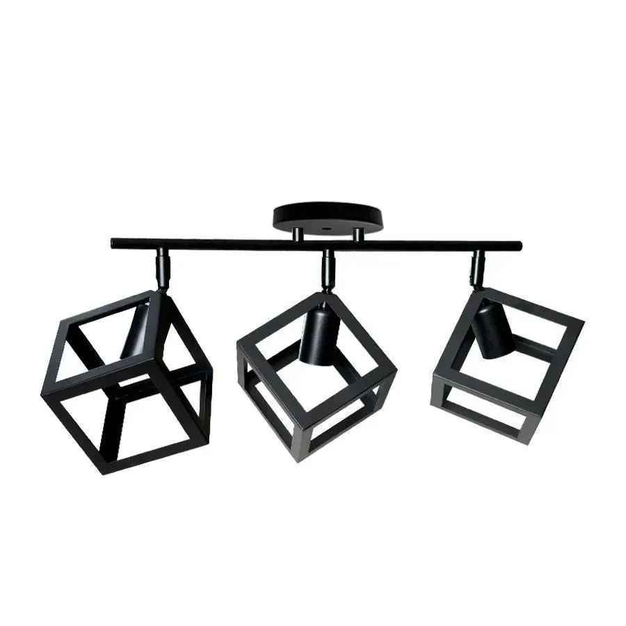 Alessandro Design Forma Cub-Struktur Trio lustra neagra 3xE27