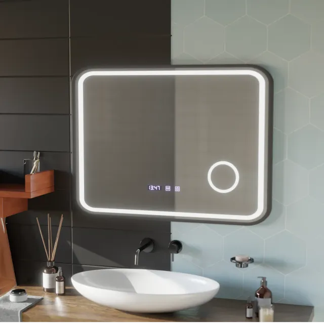 Alessandro Design Bernd oglindă LED baie 80x60 negru