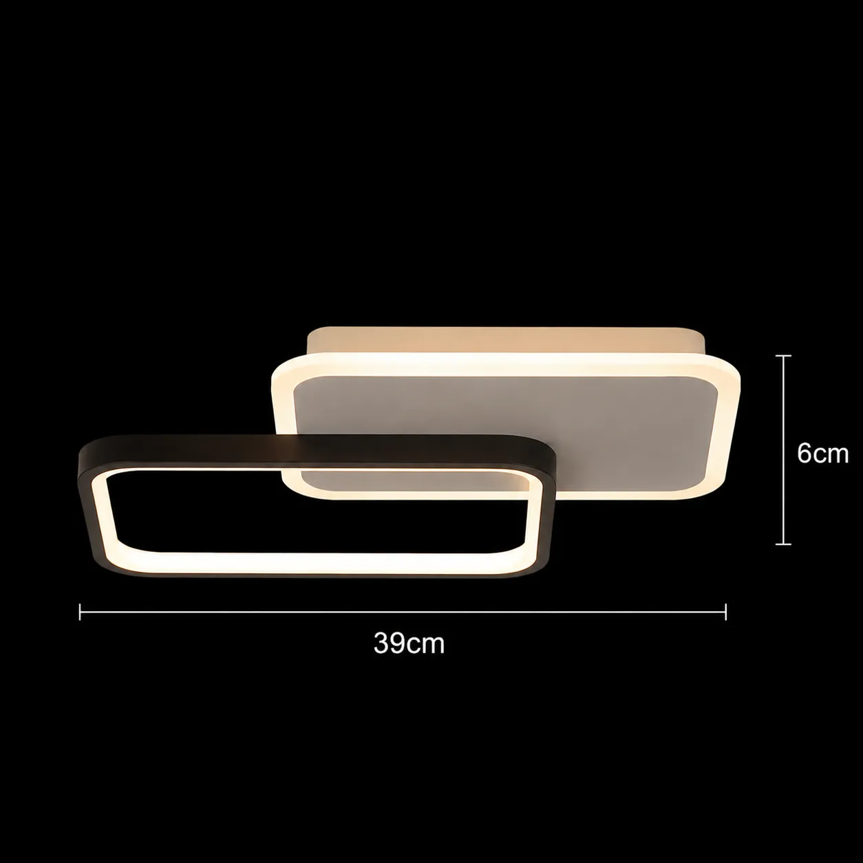 Alessandro Design Carolina lustra LED neagra 2 elemente telecomanda