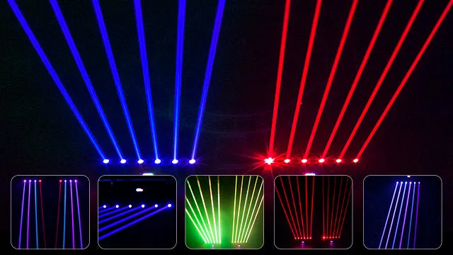 Shehds 3000mW RGB 3in1 laser scena 6 capete full color
