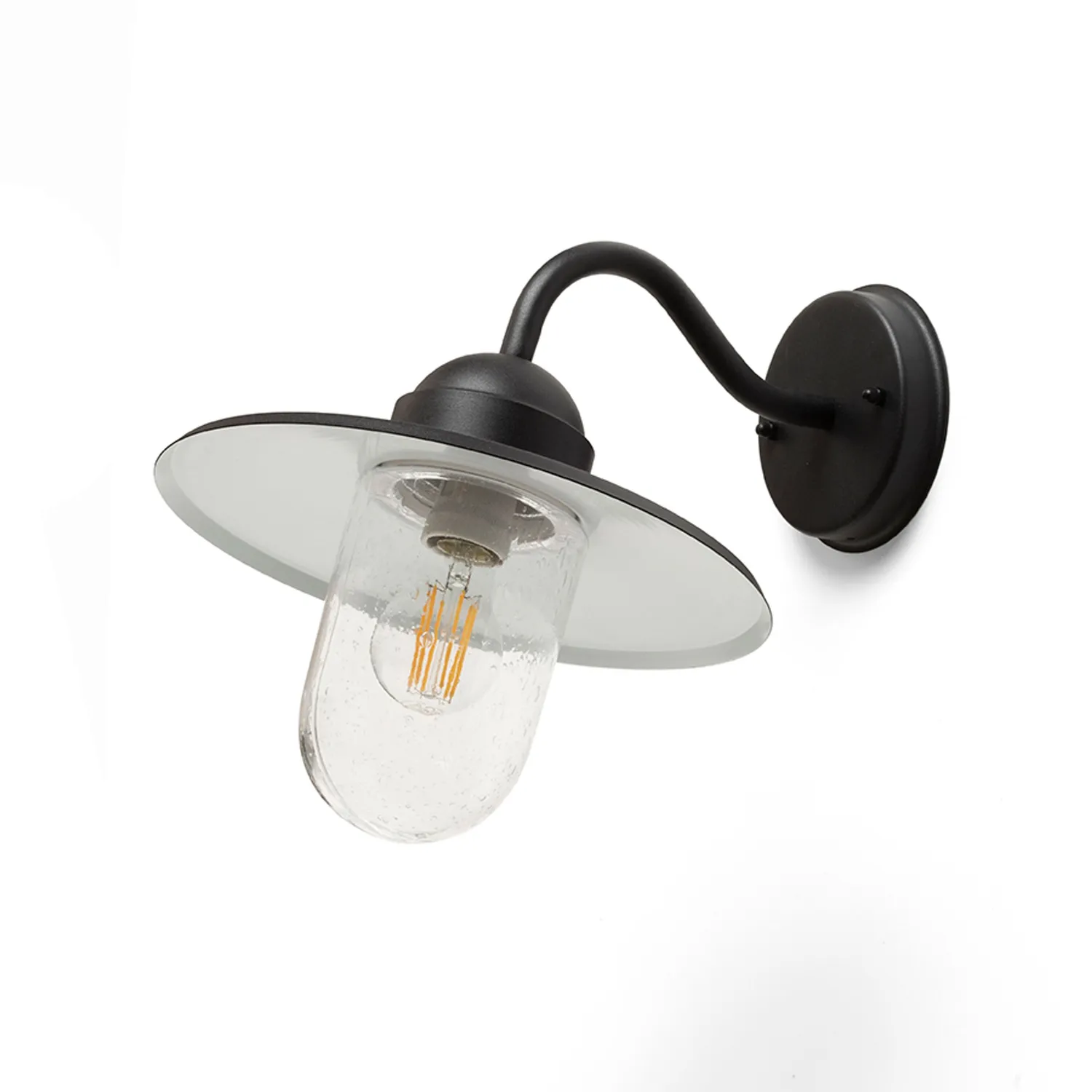 rendl light studio Beacon aplica E27 negru sticla exterior