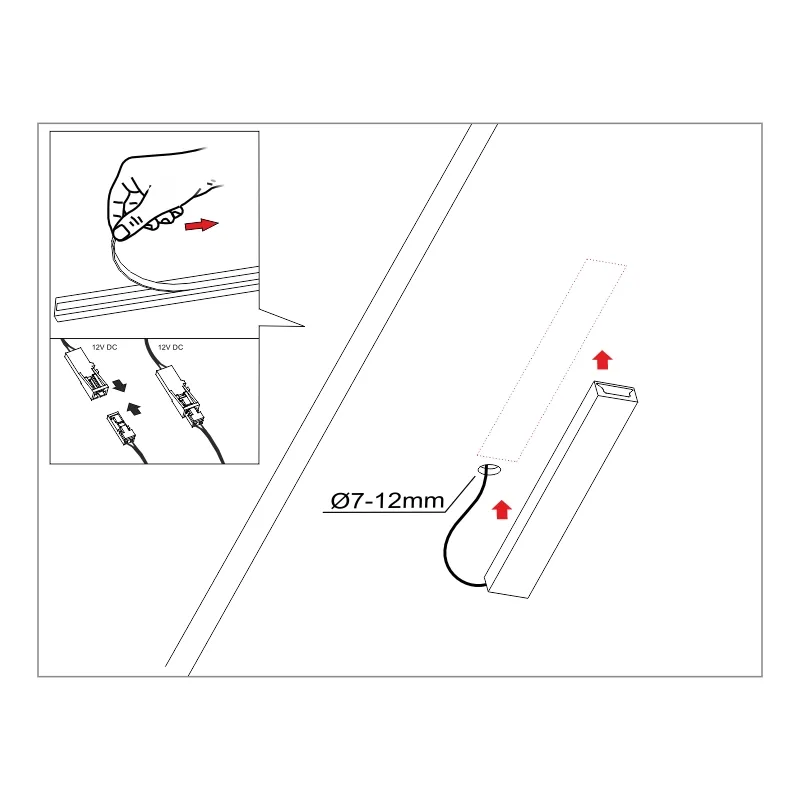 Furnika Profil LED 5x10 aluminiu aplicat