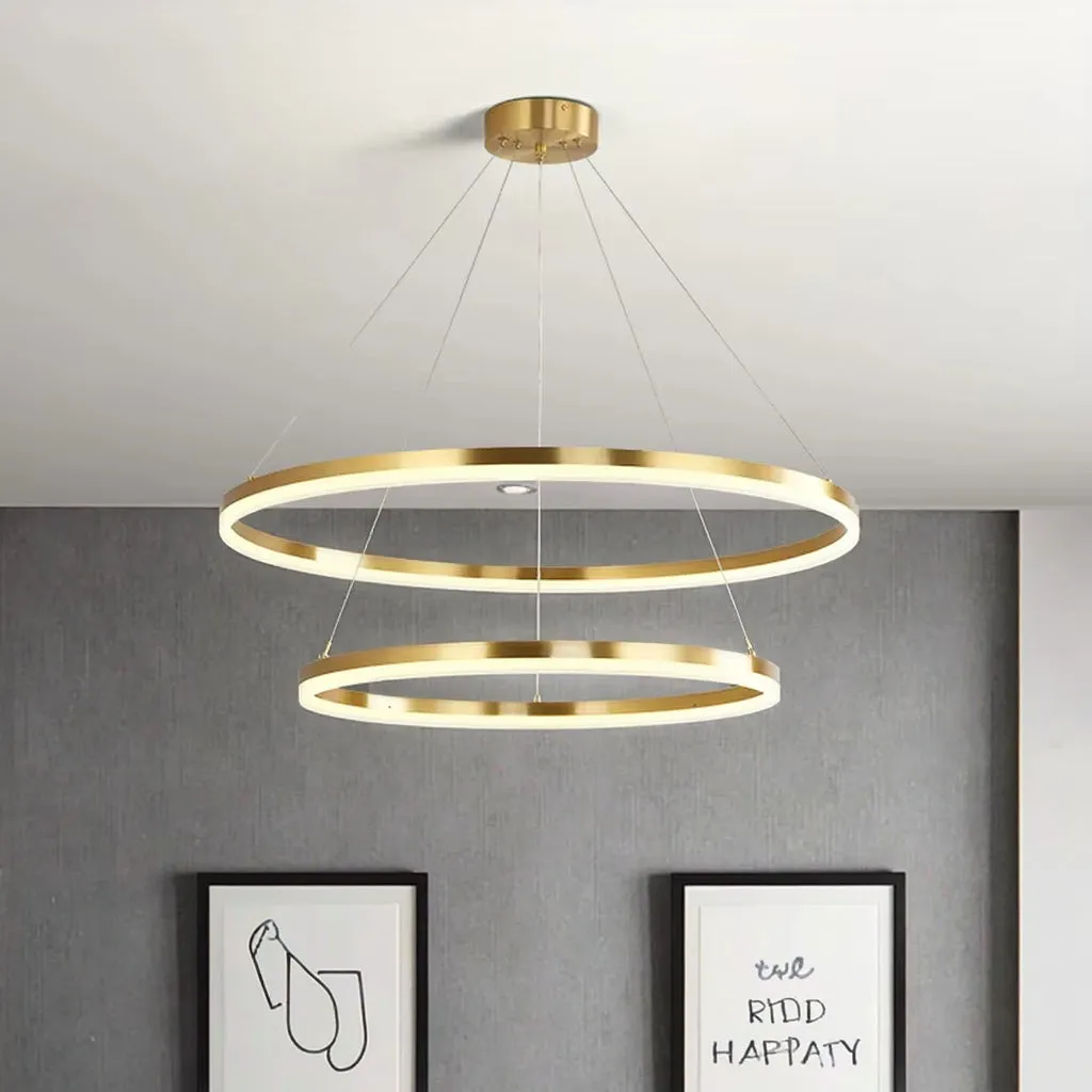 Alessandro Design Christine 41W lustra LED aurie 2 inele dimabila