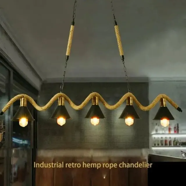 Alessandro Design Rope 5xE27 lustră vintage maro