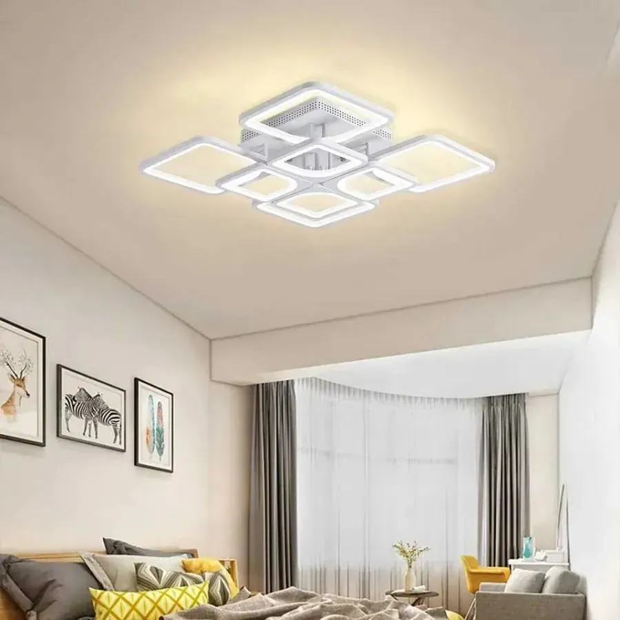ZOE lustra LED 138W alba dimabila 8 patrate telecomanda