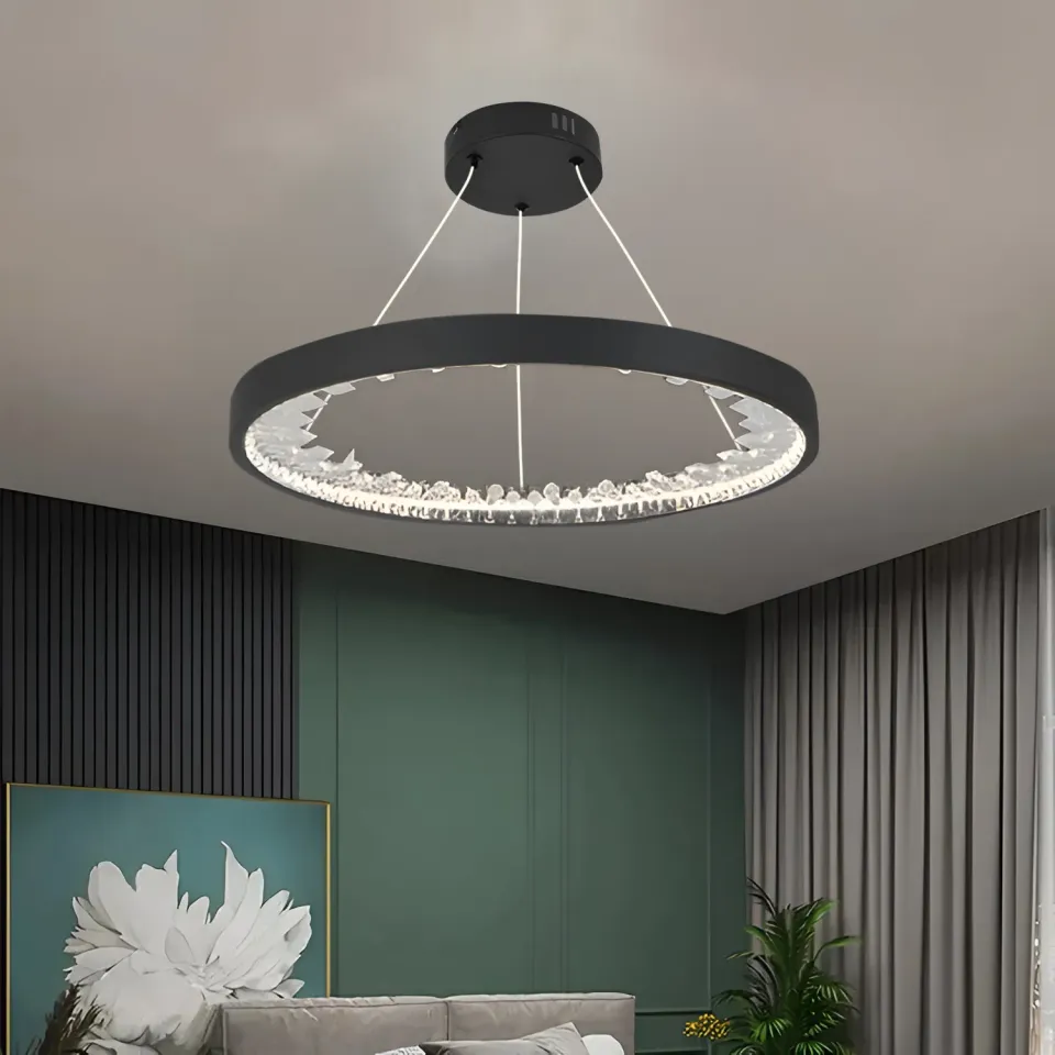 Alessandro Design lustra LED suspendata neagra 28W 1 cerc