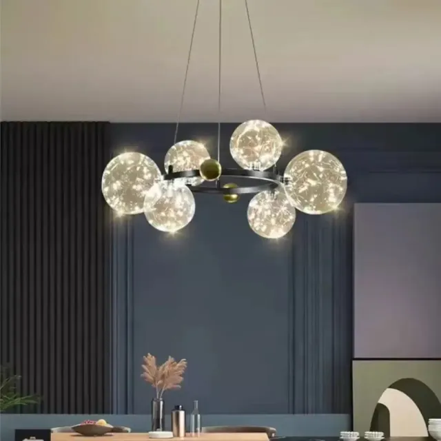 Alessandro Design NOEL 52W lustra LED neagra 6 globuri