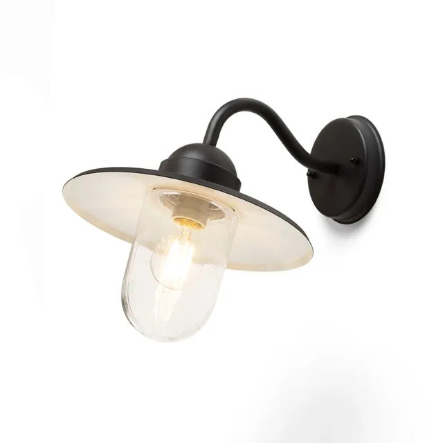 rendl light studio Beacon aplica E27 negru sticla exterior