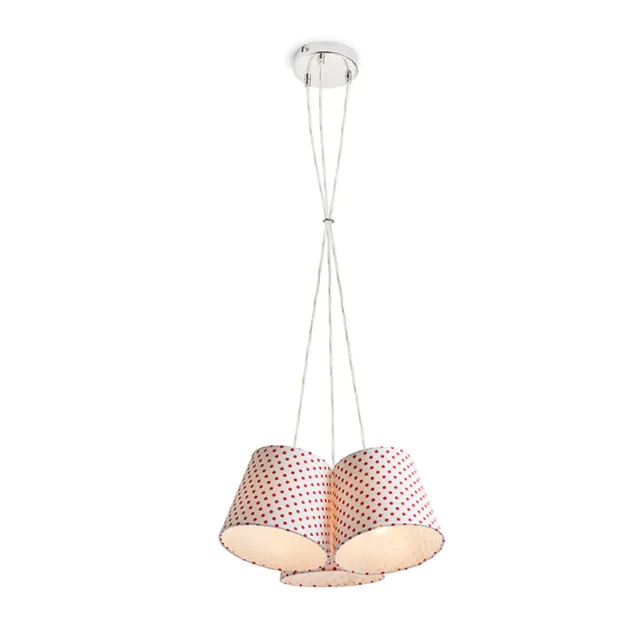 Rendl Light Studio Nancy pendul textil 3xE14 alb roșu