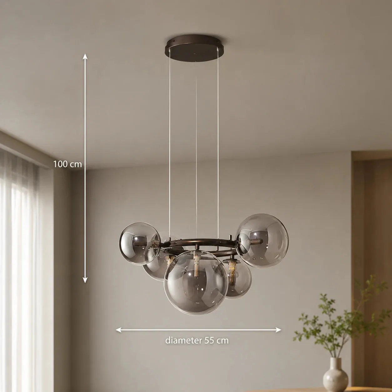 Alessandro Design Venere Zodiaco pendul 5xG9 negru reglabil