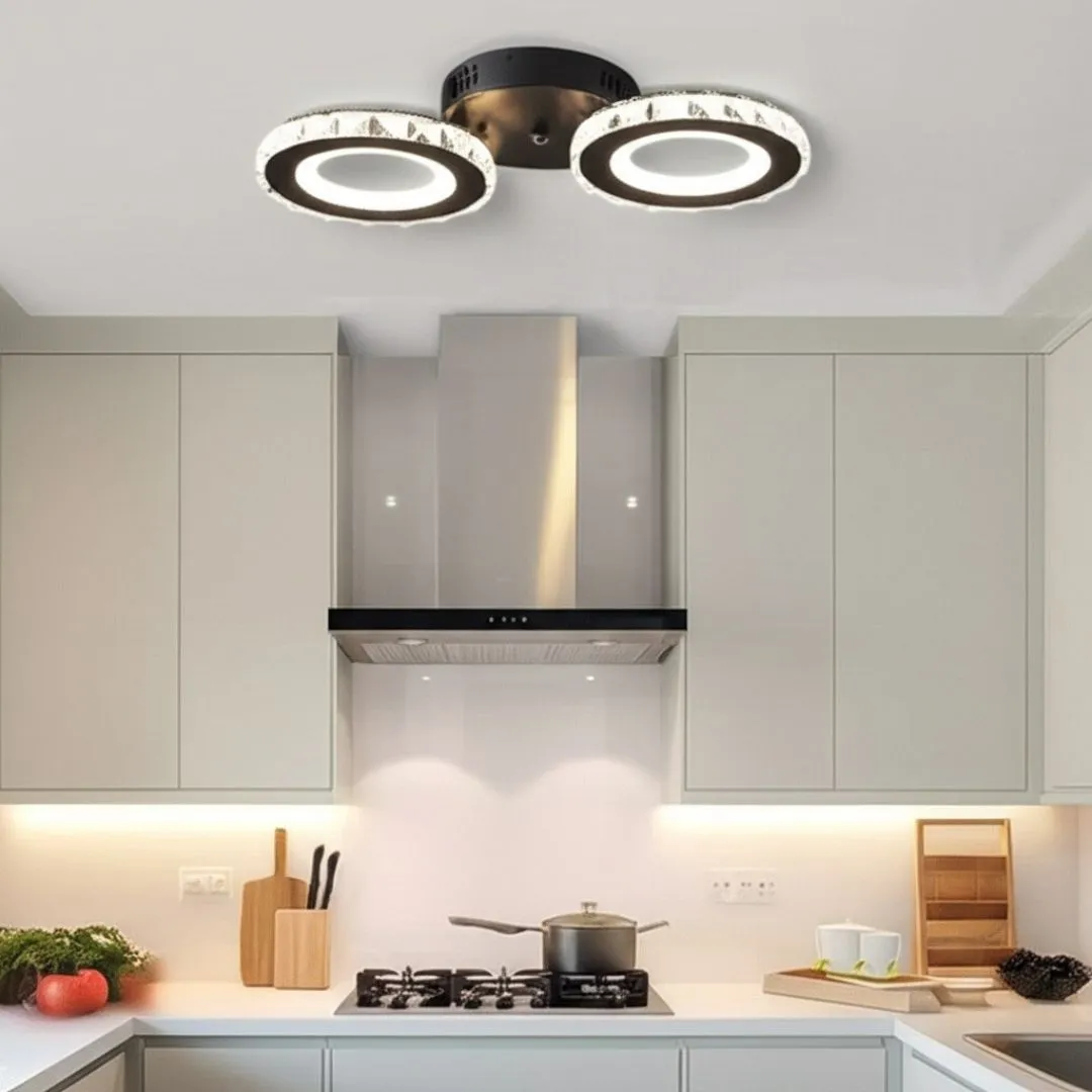 Alessandro Design NOVA ROTONDA lustra LED 32W neagra 2 cercuri