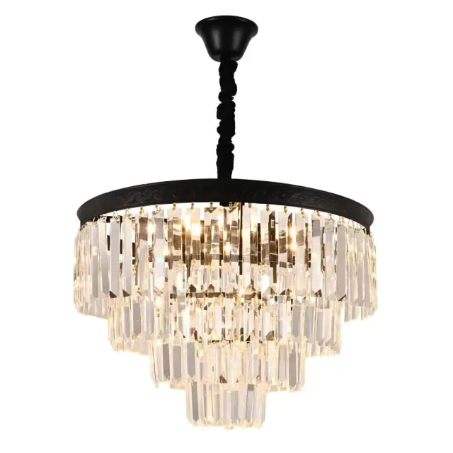 Alessandro Design Frank candelabru cristal negru 10xE27
