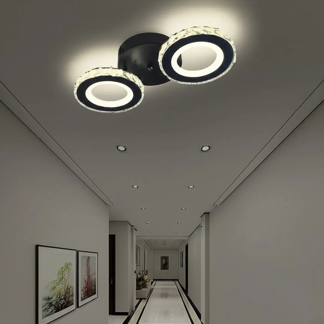 Alessandro Design NOVA ROTONDA lustra LED 32W neagra 2 cercuri