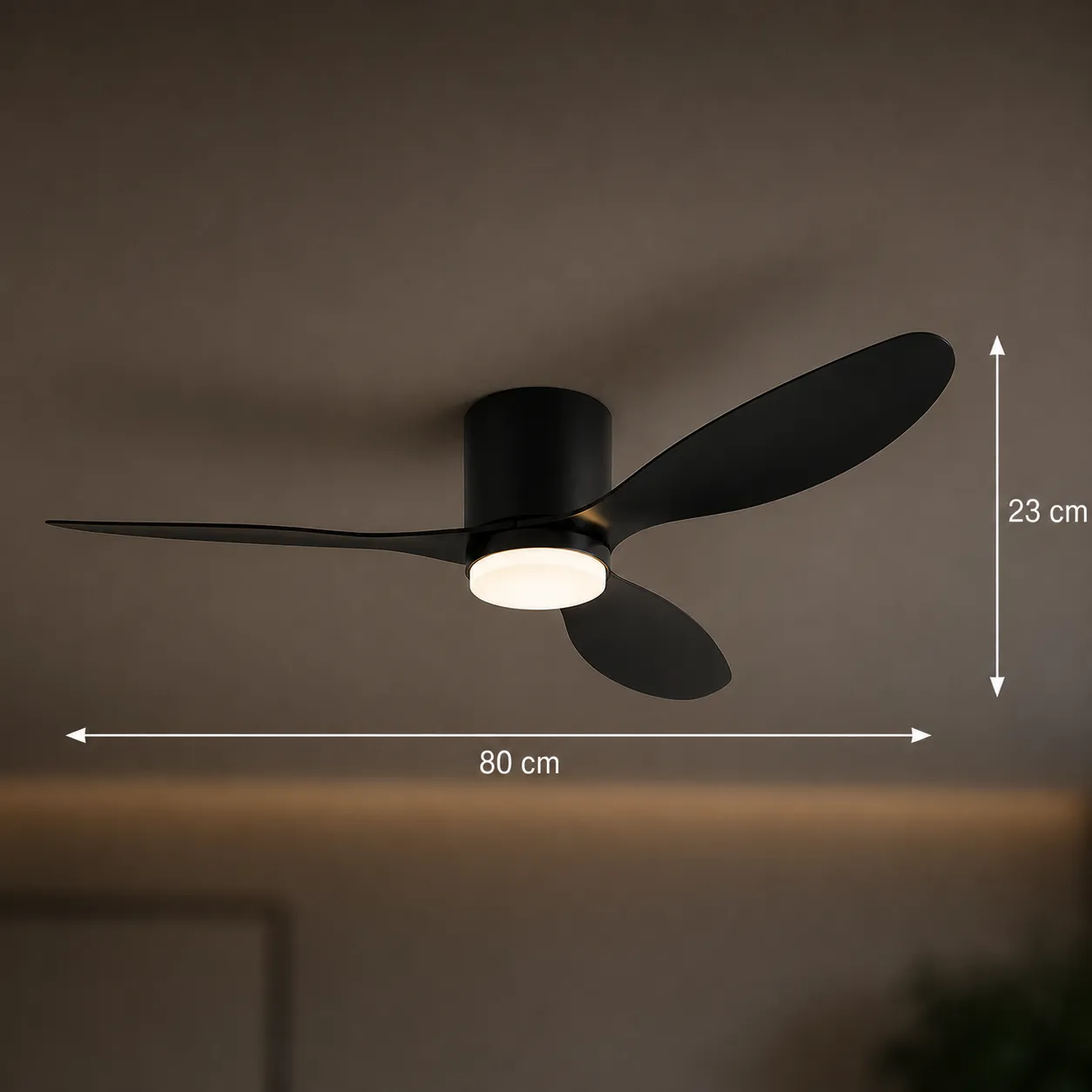 Alessandro Design Vents lustra LED ventilator 21W neagra
