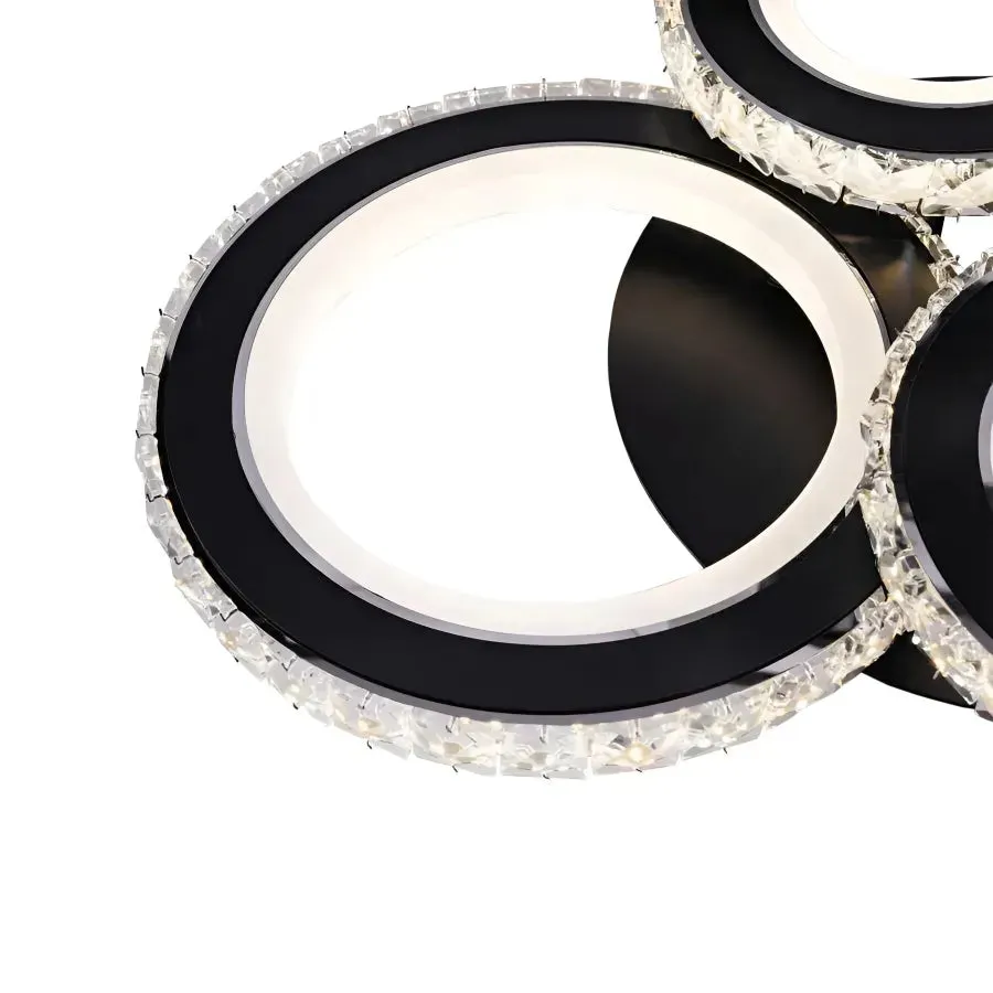 Alessandro Design Nova Rotonda RGB 68W lustra LED 4 cercuri neagra