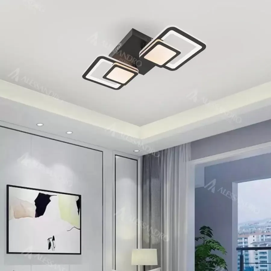 Alessandro Design BALANS 44W lustra LED neagra dimabila