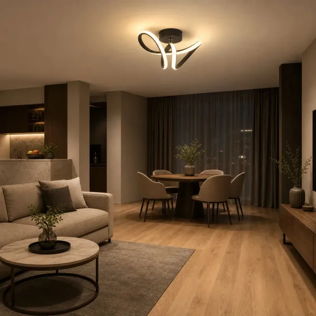 Alessandro Design VERTEX Pulse candelabru LED negru 13W ondulat